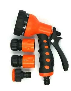 Hose Spray Gun Kit Adjustable Garden Hose Watering 7 Pattern Jet Spray Gun - Picture 1 of 3