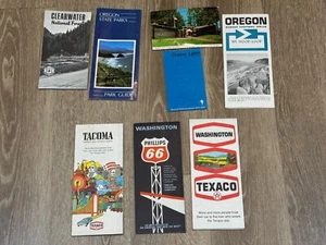 Lot 8 Vintage 1950s 1960s OREGON / WASHINGTON / ID /Travel Maps Brochures Guides - Picture 1 of 10