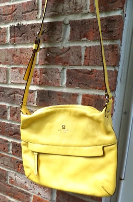 Kate Spade New York Lemon Soft Pebbled Leather Crossbody Bag Purse Handbag EUC - Image 1 of 4