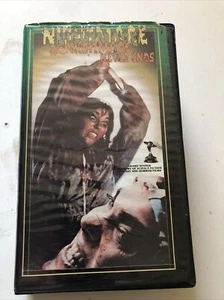 RARE THE NIGHTMARE NEVER ENDS VHS CAMERON MITCHELL MOVIE CLAMSHELL CASE HORROR - Picture 1 of 3