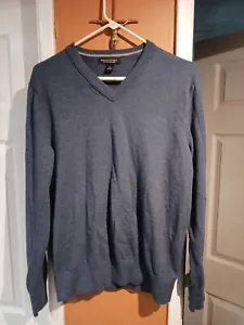 Banana Republic Herren V-Ausschnitt Baumwolle/Kaschmir blau'ish grau Pullover. Größe L - Bild 1 von 8