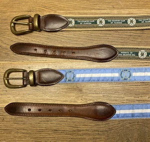 Lot Of 2 YRI Belts Canvas Leather Men’s Size 38 The Country Club Of Florida Golf - Picture 1 of 14