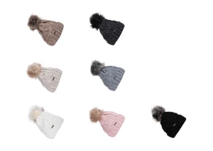 gefütterte Damen Winter Mütze mit Bommel Strickmuster extra dickem Fleece Neu! - Bild 1 von 15