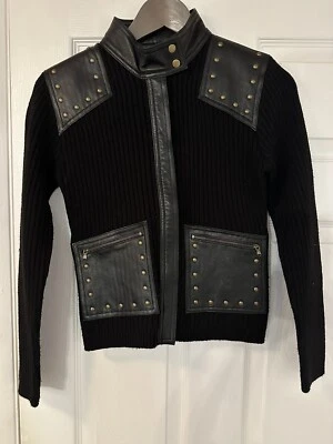 Frost Leather Wool-Blend Knit Jacket M - Image 1 of 4