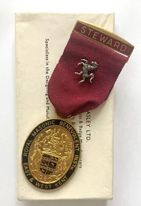 British Royal Masonic Benevolent Institute 1980 Stewards joya en caja de emisión - Imagen 1 de 2