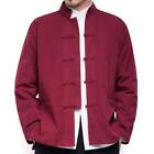 Mens Traditional Chinese Tang Suit Coat Jacket Wing Chun Kung Fu Taichi Uniform