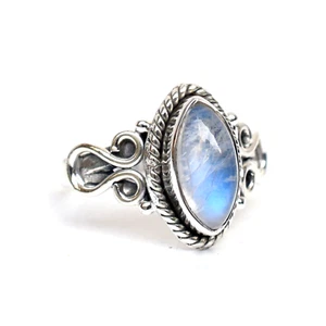 Natural Rainbow moonstone Ring 925 Sterling Silver Moonstone Gift Ring-M076 - Picture 1 of 3