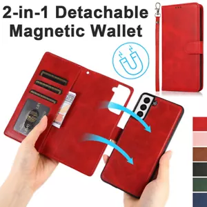 Custodia portafoglio magnetico rimovibile per Samsung S10 S23 Note 10 20 A33 A53 A54 - Foto 1 di 90