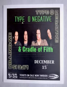 QUEENSRYCHE/TYPE-O-NEGATIVE 2003 Tribe/Life Is Killing Me Tour Konzert Handzettel - Bild 1 von 2