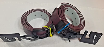 Nike Carbon Fiber Golf Belt Maroon Purple S-XL 30 to 44"+ Matte Pattern Rev New  - Image 1 of 4