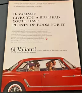 Red 1961 Plymouth Coupe - Vintage Original Print Ad / Wall Art - Collie Dog - Picture 1 of 5