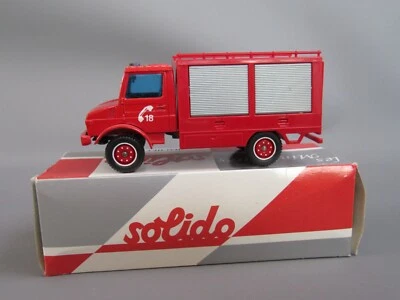 A829 Solido 65 Francia Mercedes Unimog 18 Pompieri 1:50 + Scatola - Immagine 1 di 4