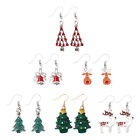 6 Pairs Earrings M Alloy Christmas Jewelry Reindeer Santa Claus Stud