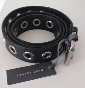 Mint Velvet Leather Belt Size S/M Black