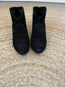 Damen MNG Ankle Boots Stiefeletten Wildleder Cowboystiefeletten schwarz Gr. 37 - Bild 1 von 8
