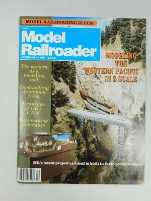 Model Railroader Trains Pacific Railway Tenshodo Roco FEB 1986 Vintage Magazine - Image 1 of 4