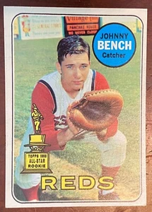 JOHNNY BENCH 🔥 1969 Topps #95 🔥Authentic “All-Star Rookie”💎 No creases EX 💎 - Picture 1 of 7