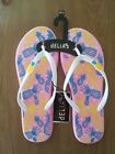 Delias Flip Flops Sandals Thong Pink Blue Pineapple Size 8 9