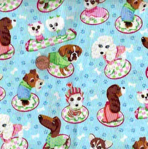 Irresistible Pups blue cute dogs Michael Miller 18 inch piece fabric - Picture 1 of 1