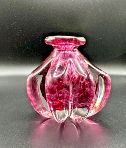 Vintage Sommerso Vase (2000) - Encased Purple & Clear Art Glass, Signed - Picture 1 of 6