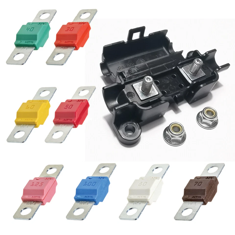 MARKENLOS 30A - 125A MIDI Sicherungshalter Midi Sicherung KFZ SET Auto Fuse MTA MidiVAL.