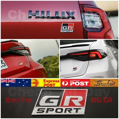 GR Badge Sport Thick Metal Toyota CAMRY LANDCRUISER HILUX COROLLA SUPRA EMBLEM - image 1 of 4