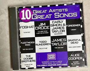 10 GREAT ARTISTS 10 GREAT SONGS - JIMCROCE, FOGHAT, TODD RUNDGREN, GRATEFUL DEAD - Picture 1 of 4