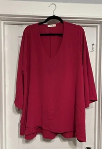 Women's 3X Jade by Jane blouse top. NWOT. Burgundy - Picture 1 of 7