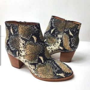 Madewell Rosie Snakeskin Leather Ankle Boots Size 7 - Picture 1 of 7