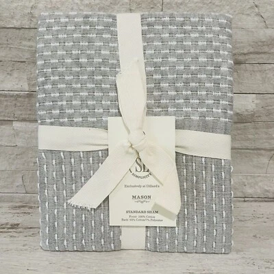 SOUTHERN LIVING MASON ALMOHADA FARSA 100% ALGODÓN TALLA ESTÁNDAR One Sham Gris Foto 1 de 4