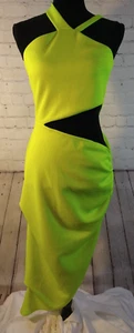 Neu mit Etikett ASOS Damen-Bodyconkleid neonfarben fluoreszierend 80er-Jahre-Motiv mit Cutouts – Größe 8 - Bild 1 von 16