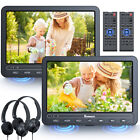 2x10.5" Portable DVD Player Car Headrest TV Monitor Region Free Battery Headsets
