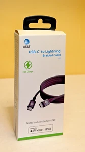 USB-C 6ft Braided Black Cable Fast Charge - Picture 1 of 6