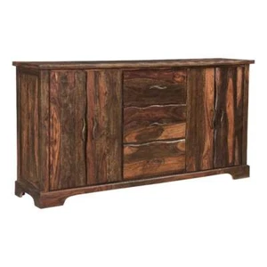 Taran Designs Darcy 3-drawer 4-door Live Edge Solid Wood Sideboard in Dark Brown - Picture 1 of 9