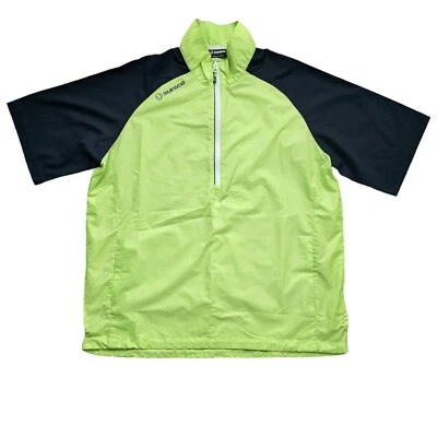 Sunice (Men's Large) 1/2 Zip Windbreaker Short Sleeve Golf Shirt Green/Navy - Image 1 of 4