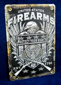 2ND AMENDMENT FIREARMS *US MADE* Full Color Metal Sign Man Cave Garage Bar Décor - Picture 1 of 11