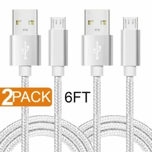 2PACK 6Ft Micro USB Charging Cable Data Sync Charger Cord for Android Samsung LG - Picture 1 of 7