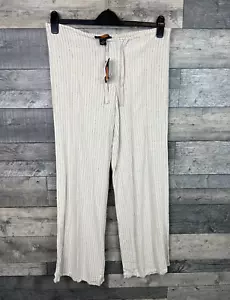 Urban Outfitters Archive Linen Trousers Pants Small Ivory Pinstripe Casual - Picture 1 of 10