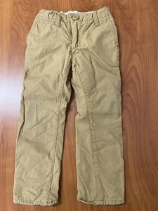 GAP Kids Flannel Lined Boys Khaki Brown Pants SZ 4 Regular Adjustable Waist  - Picture 1 of 8