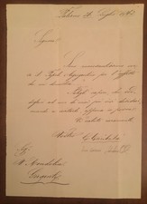 Lettera firmata da Giuseppe Garibaldi