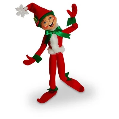 Annalee Navidad 14” Copo de Nieve Elfo Rojo #500816 Muñeca Posable Totalmente Nueva Foto 1 de 3