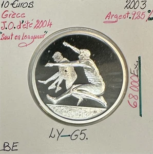 Grèce 10 Euro 2003 Argent (J.O D'ETE 2004) SAUT EN LONGUEUR // BE - Picture 1 of 2