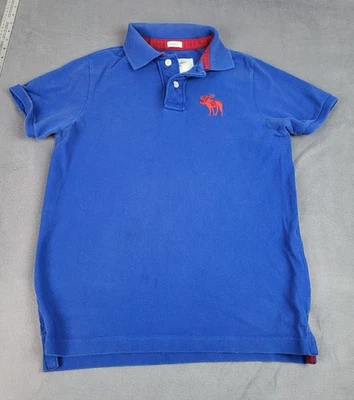 Camisa Polo Abercrombie Fitch Musculosa Niños Grande Azul Alce Grande Rugby Preppy *Defecto Foto 1 de 4