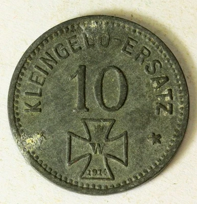GERMANY (Waldsee) 10 Pfennig 1918 - Zinc - Notgeld - VF - 3073 - Image 1 of 2