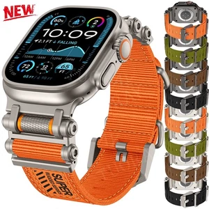 Nylon+Metal Band Strap for Apple Watch Series 10 9 8 7 6 5 SE 45/46/49mm Ultra 2 - Picture 1 of 80