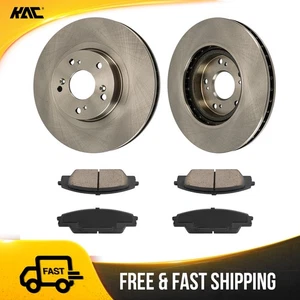 For 2002-2006 Acura RSX 2008 Honda Civic Front Coated Brake Rotors and Pads Kit - Picture 1 of 14