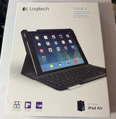 Logitech Type+ Protective Keyboard Folio Cover Case iPad Air - Black - Image 1 of 4