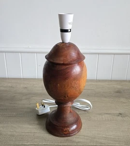 Base de lámpara de mesa vintage de madera maciza de mediados de siglo retro de trabajo pesado  - Imagen 1 de 6