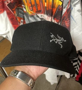 Arcteryx Hat Wool Ball Cap 6 Panel Fitted Black Bird Logo Size Large /XL RARE! - Picture 1 of 4
