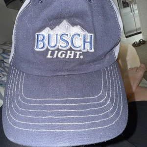 Gorra ajustable de béisbol Busch Light Beer con logotipo clásico azul con gris nueva - Imagen 1 de 5